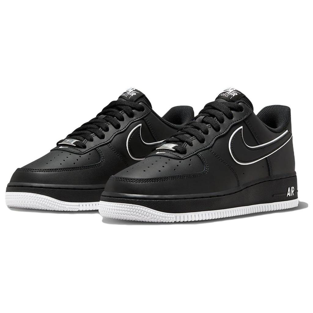 Nike Air Force 1 07 Black White Outlined Swoosh Men Sneakers DV0788-002