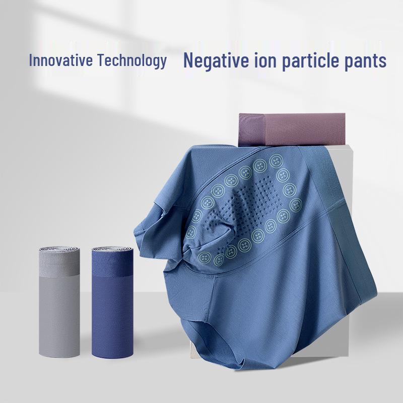 Мужские бесшовные боксеры-брифы из модала с турмалином, дышащие, больших размеров, осенне-зимнего стиля.