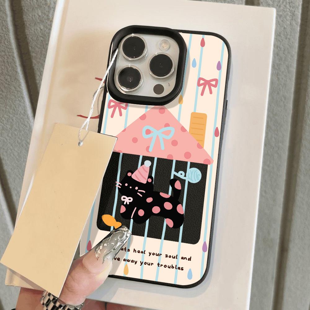 Чехол для телефона iPhone 11 13, чехол для iPhone 12 14 15 16 Pro Max 12 Pro 15 Plus, кожаный, окрашенный, водонепроницаемый, устойчивый к падениям и износу, мультяшный