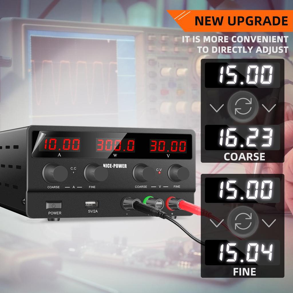 USB регулируемый лабораторный источник питания постоянного тока, лабораторный регулируемый регулятор напряжения 30 В, 10 А, стабилизатор, импульсный настольный источник питания