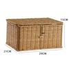 Household Storage Basket Imitation Rattan Woven Storage Box with Lid Clothes Sundries Rattan Basket Home Desktop Organizer Box