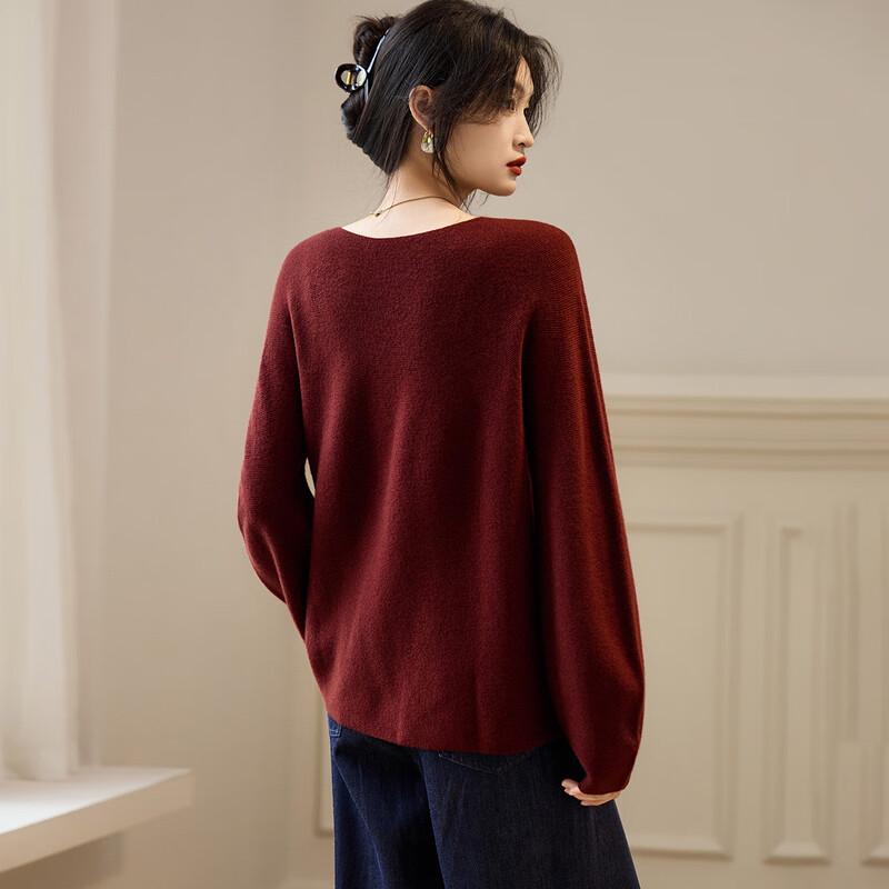 Srcr Seamless 100% Wool V-Neck Loose Sweater