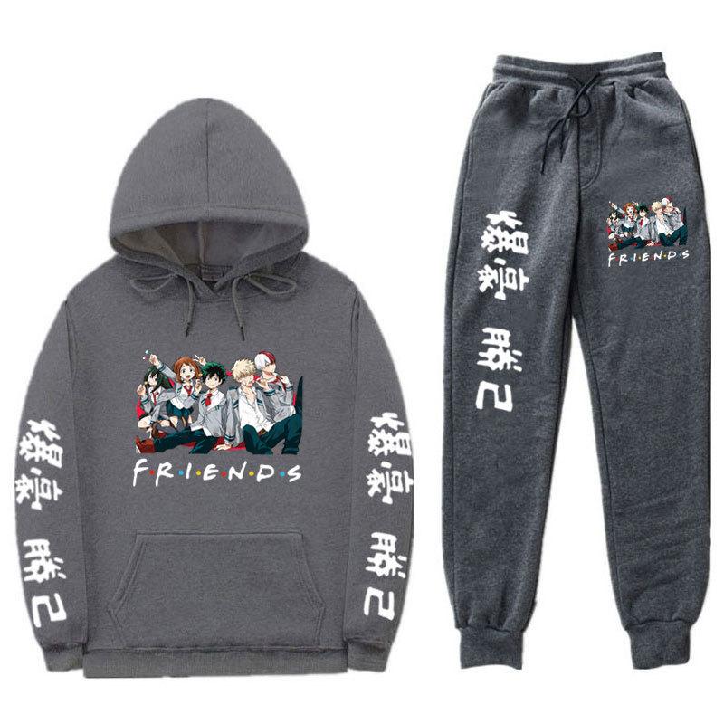 Комплект спортивной одежды аниме My Hero Academia для мужчин и женщин повседневный спортивный костюм My Hero Academia костюм с капюшоном