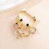 Animal Cute Cat Rhinestone Brooch Personalized Creative Kitten Corsage Suit Accessories Collar Pin Out