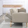 Sofa Bed, 2-Seater, Synthetic Linen, Adjustable Backrest, Detachable Arms, 173 x 75 x 73 cm, Beige