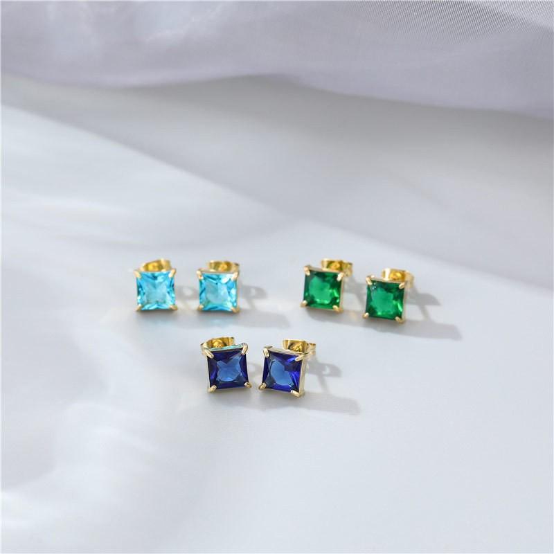 2023 Новые серьги из титановой стали, усовершенствованные цветные серьги из золота 14 карат с бриллиантами Fang