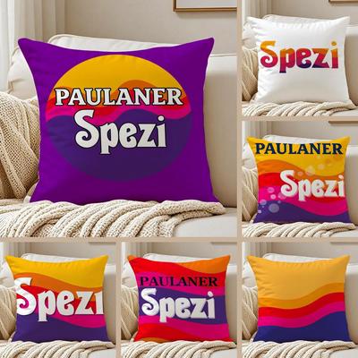 PPaulaner Spezi Logo Cushion Cover Pillowcase Ultra Soft Skin Friendly Fabric Cloud Like Comfort Concealed Zipper