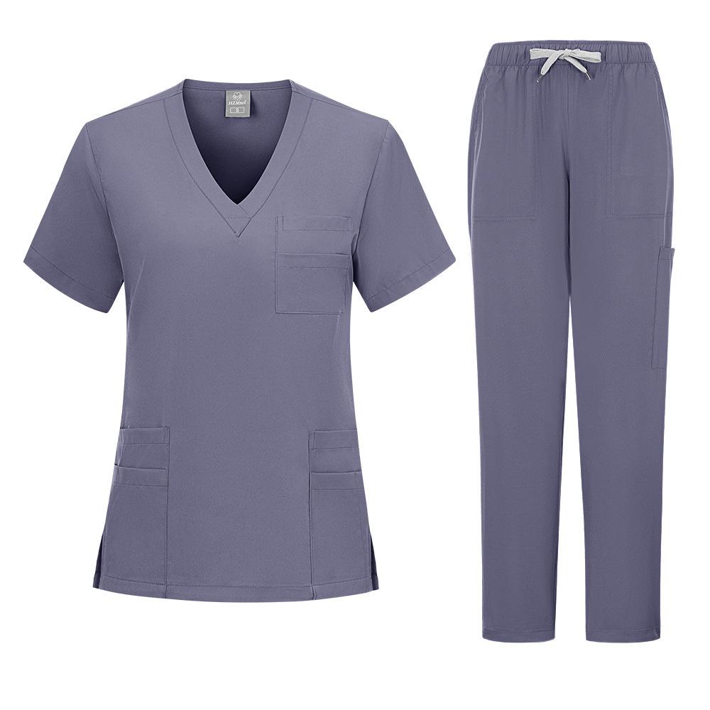 Новое поступление однотонной медицинской униформы: Комплект хирургического халата и прямых брюк