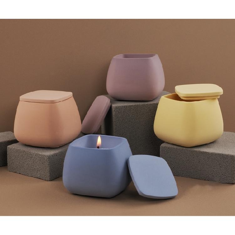 Силиконовые формы для эпоксидной смолы Кубический бетонный горшок Силиконовые формы для эпоксидной смолы Подсвечник Банка для хранения Домашнее украшение