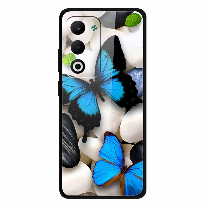 Glass Back Cover For Oppo A5 5G 2025 Phone Case 6.67" Hard Tempered Glass Case For Oppo A5i Pro 4G Case A5iPro Soft Bumper Shell
