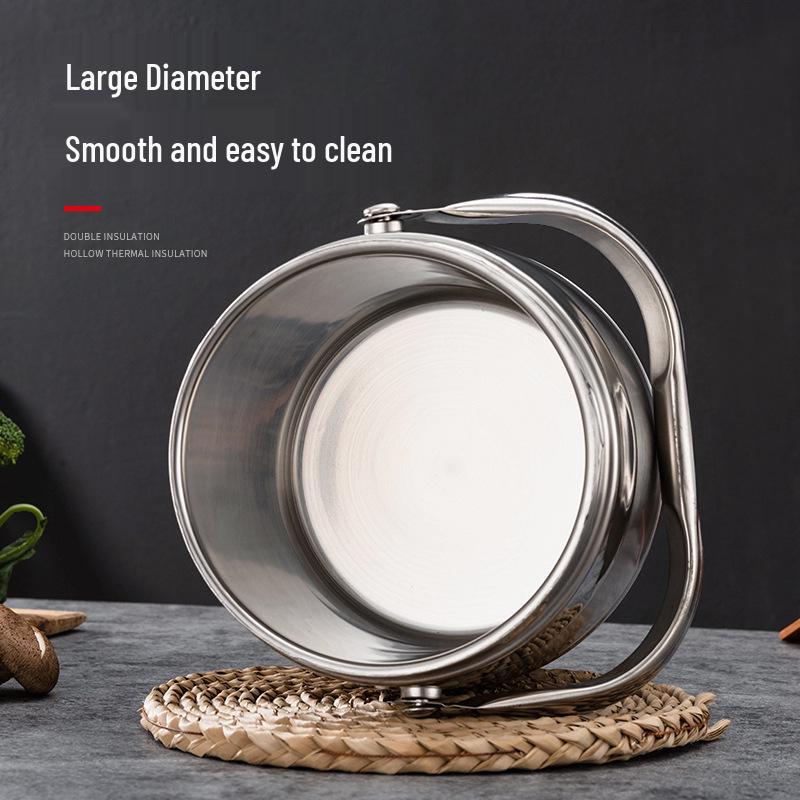 Double-Layer Stainless Steel Insulated Lunch Box – Drum-Shaped Bento for Students & Office Workers.