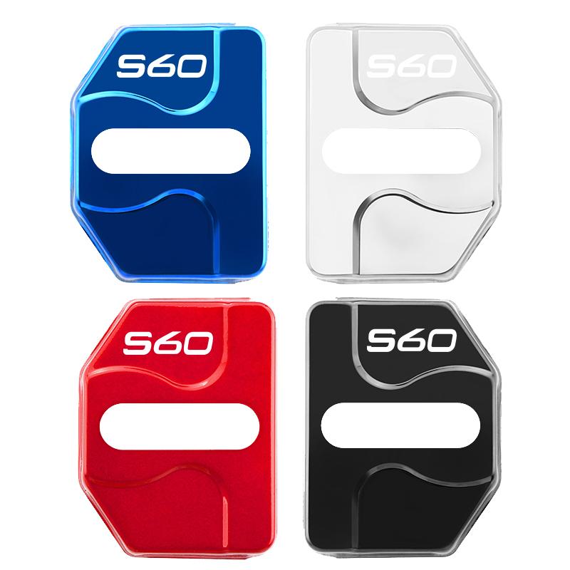 4PCS Car Emblems Door Lock Buckle Cover Protection Stickers Accessories For Volvo S90 XC60 V40 V90 XC40 XC90 V60 S60 Rdesign AWD
