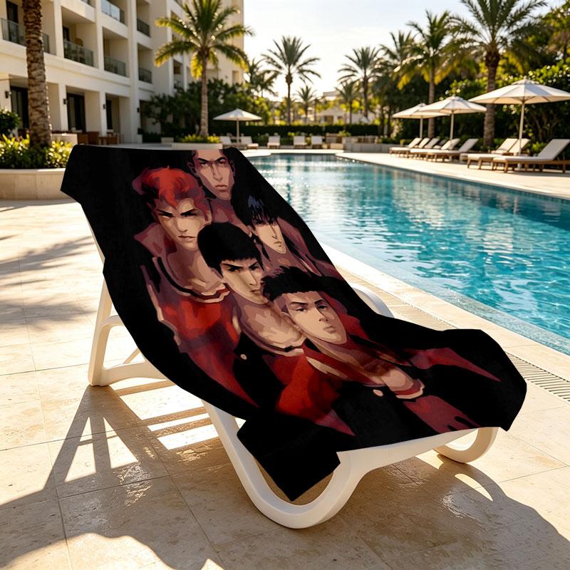 SLAM DUNK Print Beach Towel Design, Soft, Lightweight. for Home Bathroom, Spa, Pool, Yoga, Surfing, Camping, Gift for Family, Friend