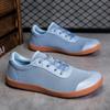 New Men's Wide Barefoot Canvas Sneaker 2024 Fashion Flats Soft Zero Drop Sole Wider Toe Light Weight Fashion Sneakes Big Size 47
