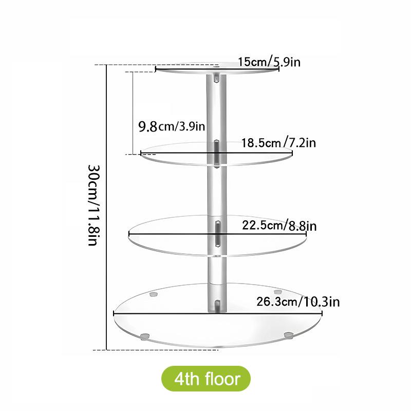 3/4/5-ярусная акриловая круглая подставка для кексов, прозрачная подставка-держатель для кексов на день рождения, дисплей для десертов для свадьбы, дня рождения, рождественской вечеринки