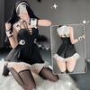 Sister Nun Sexy Open Chest Sleeveless Hooded Cosplay Costume Erotic Lace Extreme Exposure Saint Church Pastor Choir Halloween Costume Stockings