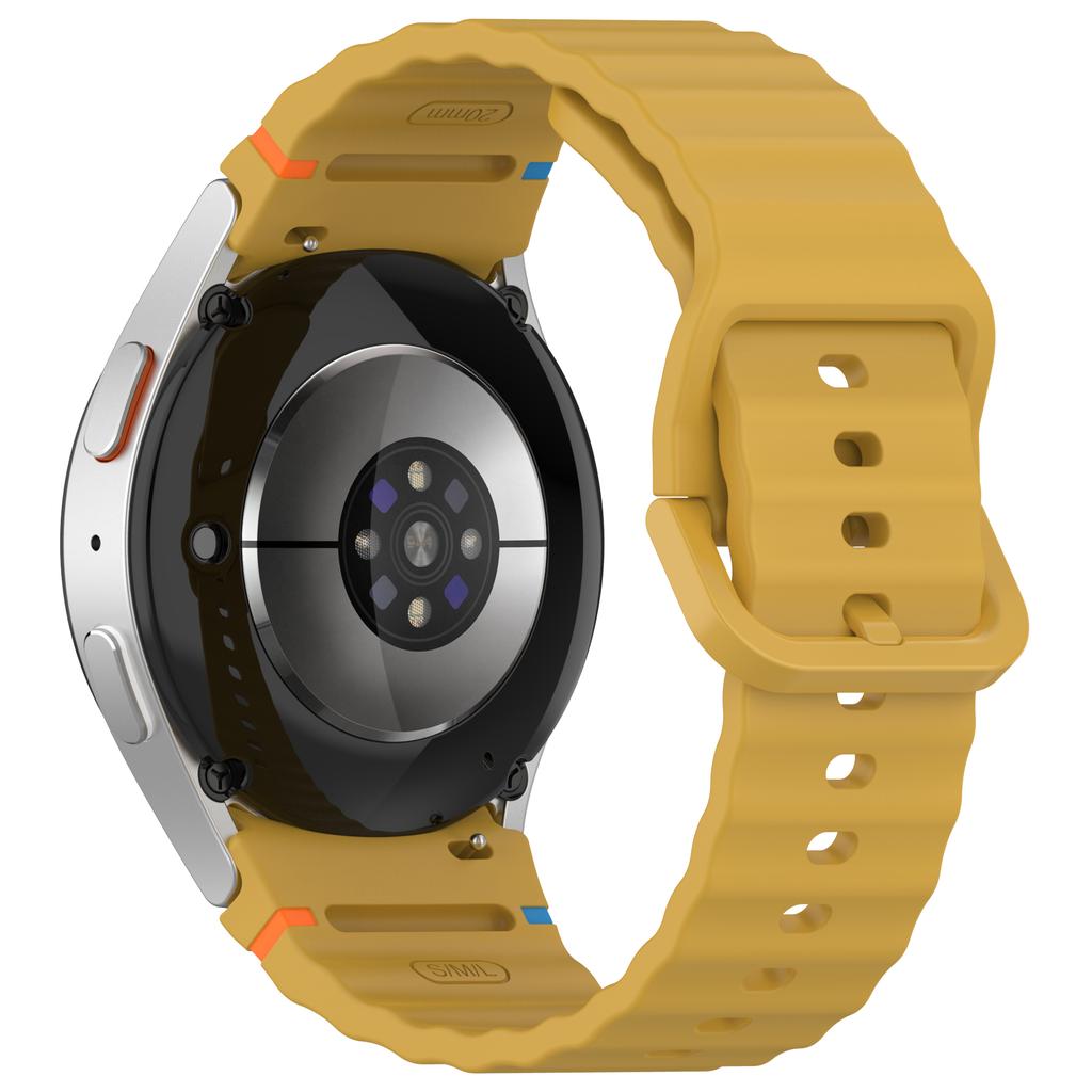 For Samsung Galaxy Watch FE/Watch7 40mm 44mm Silicone Wave Texture Watch Band Replacement Straps