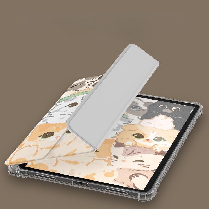 Для iPad 9,7 2018/17 Cute Cat Air3 10,5 PRO11 2020/21 iPad Mini4/5 10,2 Gen9 Gen8/7 Gen6/5 Pro 10,5 Air 2/1 Силиконовый защитный чехол с откидной подставкой