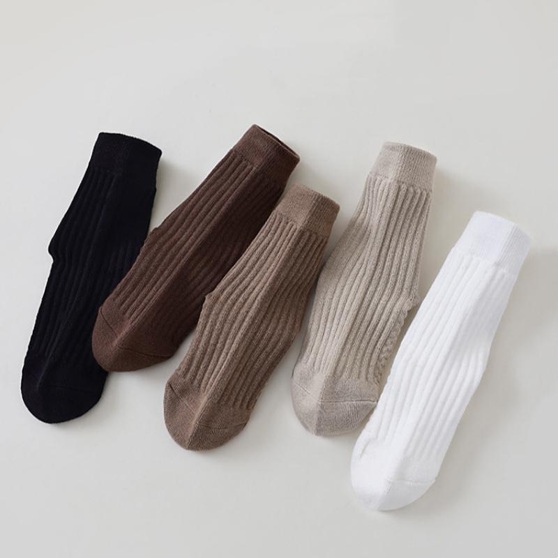 5pairs/set Kids Boys Girls Socks Cotton Solid Striped Soft Baby Cartoon Children's Socks School Sport Baby Sock Spring Autumn