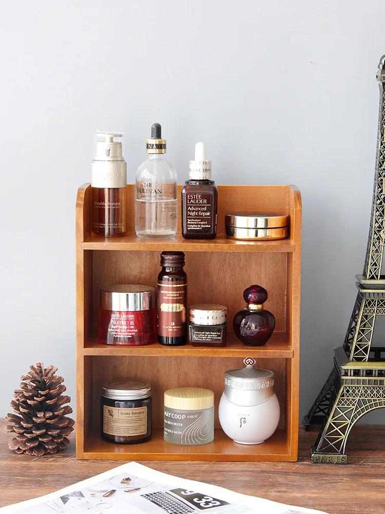 3-х уровневый настольный ящик для хранения из дерева, полка для стола, полка для хранения, деревянный шкаф, настольный шкаф для кухни, шкаф для хранения