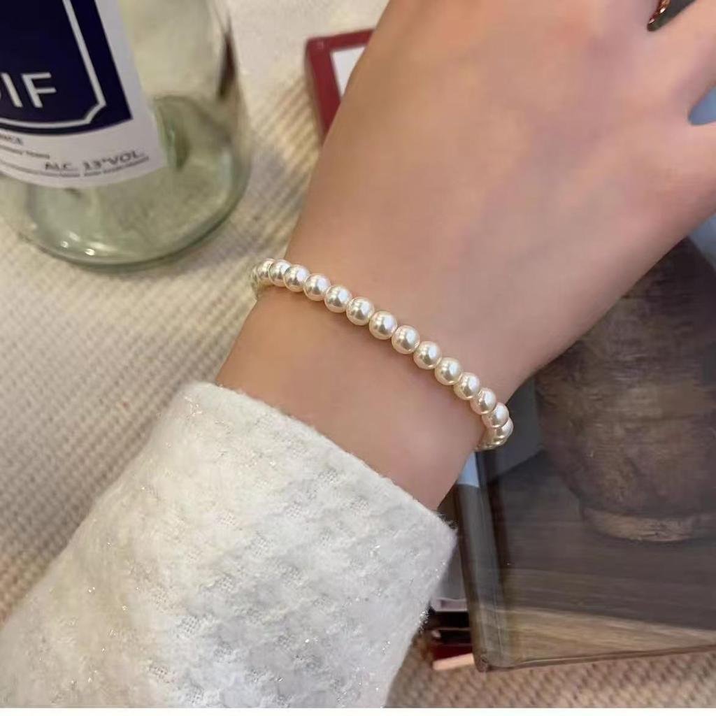 Exquisite Resin Charms Pearl Bracelet For Women Girls Imitation Pearls Beads Bracelet On Hand Friendship Gifts