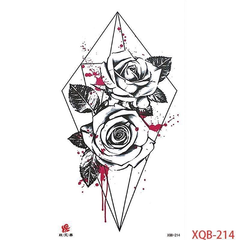 НОВЫЙ 1 ШТ. Водонепроницаемые Татуировки Временные Татуировки Наклейки Цветы Розы Татуировки Тела для Женщин Искусство Руки Татуировки Волк Тигр Лев Живопись Татуировки
