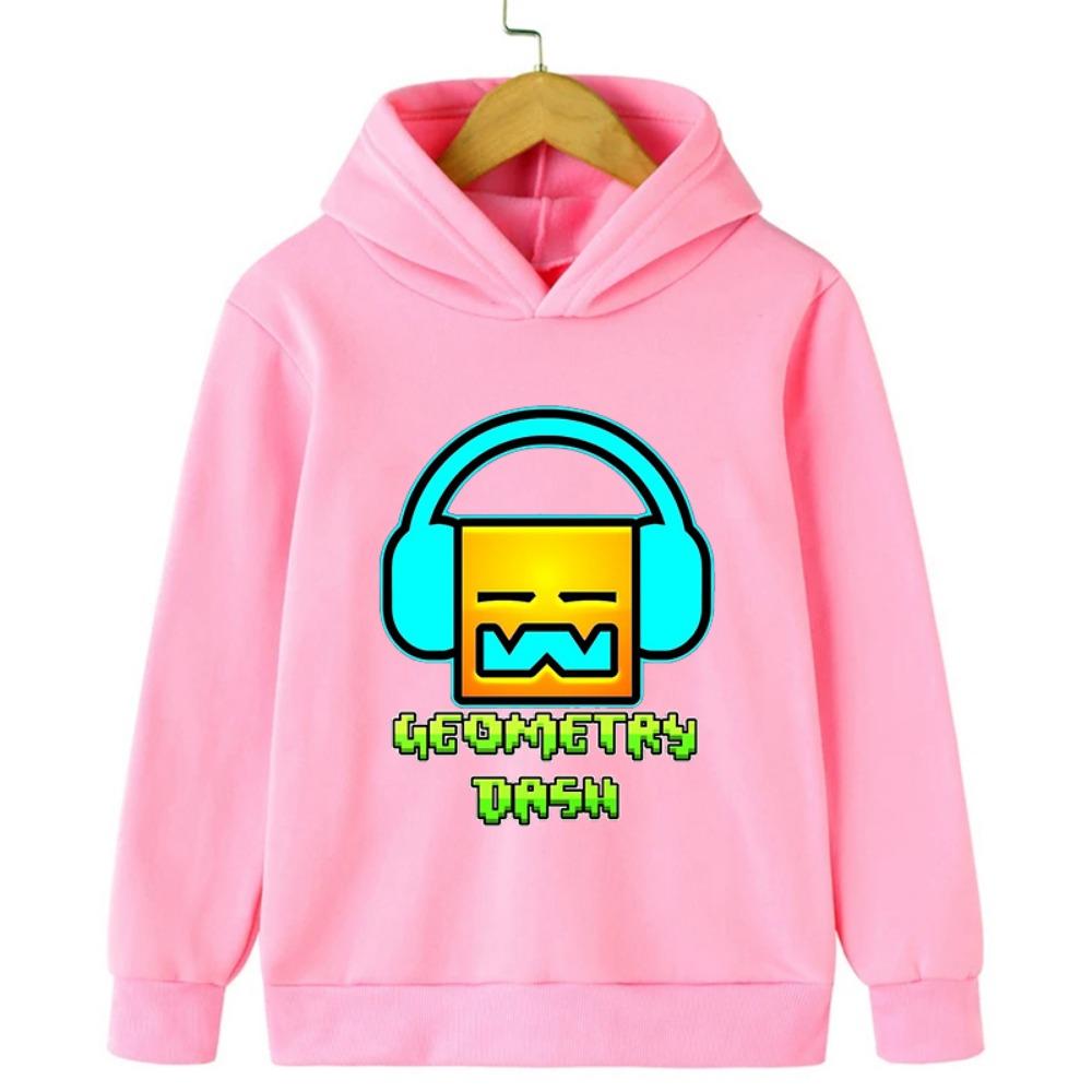 Игровая толстовка Geometry Dash для детей, пуловер с длинным рукавом, осенние куртки, смешные мультяшные топы для девочек, свитшоты для мальчиков, детская одежда