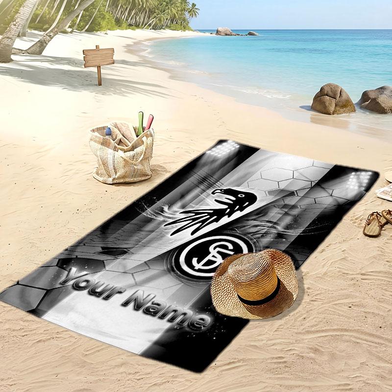 SC Freiburg FC Personalized Printed Beach Towel Soccer Logo Support Custom Name Text Absorbent Towel For Sport Travel Special Gift