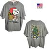 Мужская футболка унисекс с коротким рукавом Peanuts Snoopy, размер XL, с рождественской елкой, двусторонняя