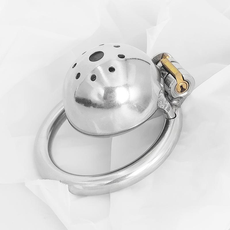 Men Stainless Steel Flat Chastity Lock Metal Male Chastity Device for Couple Personal Use Erotic Urethral Lock Sex