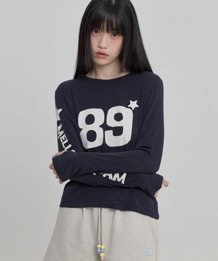 WAIKEI Mellow Dream Tencel Long Sleeve T-Shirt Navy