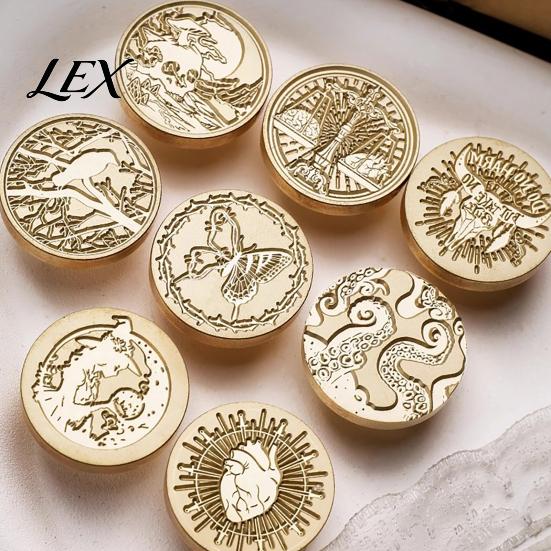 Wax Seal Stamp Head Gothic Head, Retro Skull And Bat Pattern Handmade Gift Decoration Sealing Stamp, Punk Style Brass for Letter