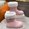 Зимние модные женские резиновые сапоги средней длины с толстыми подошвами, нескользящие женские резиновые сапоги, нескользящая обувь для отдыха на природе