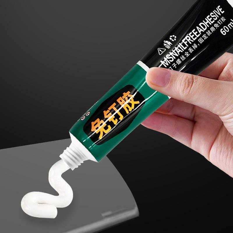 Прочный клей без гвоздей Несущий суперклей Водонепроницаемая полка Быстросохнущий клей Клей для замены гвоздей без сверления для стекла и плитки