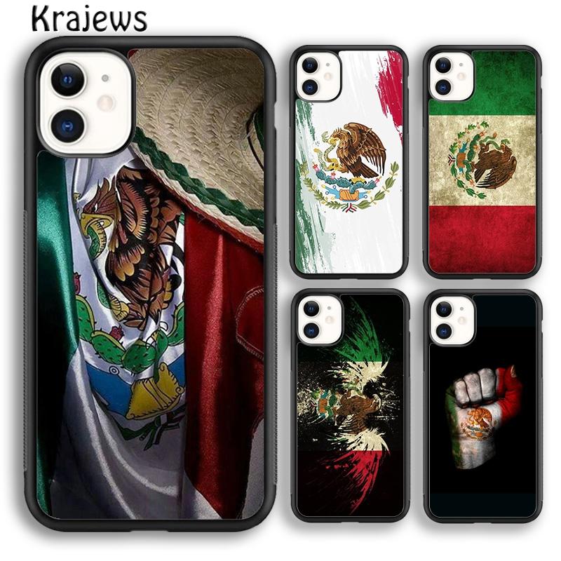 Krajews Vintage Mexico Mexican Flag Soft Phone Case Cover For iPhone 16 15 SE2020 14 6 7 8 plus 11 12 13 pro max coque Fundas