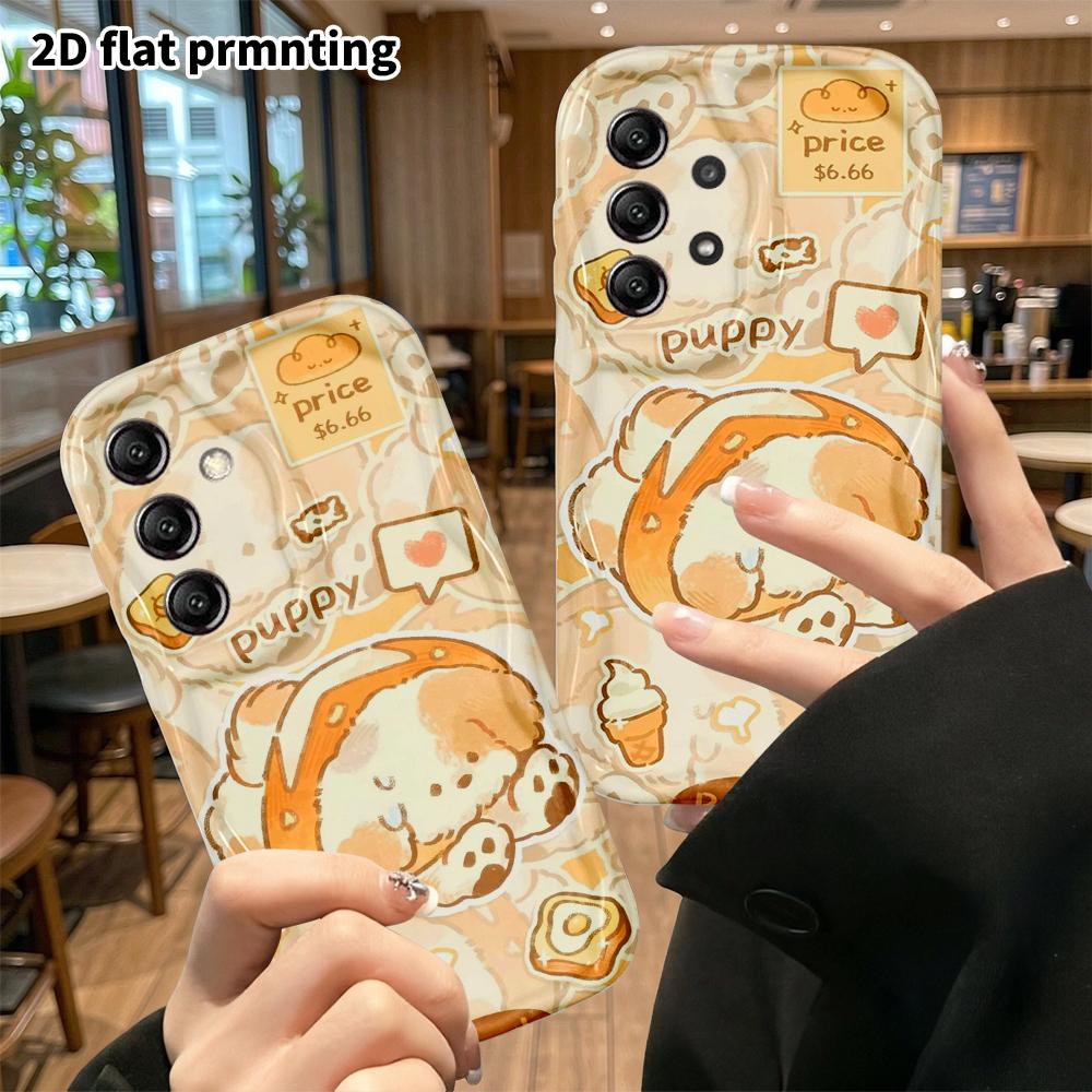 Phone case: 2D flat Samsung Galaxy A34 A35 M05 M06 S20 S22 S21 FE Plus 5G protective case, little bread dog, perfect Christmas and Halloween holiday g