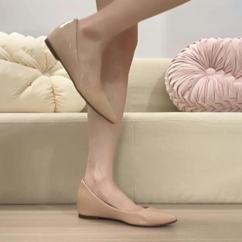 Новые весенне-осенние нюдовые туфли-лодочки на плоской подошве со скрытой платформой, женские туфли с мелким вырезом, универсальные туфли для通勤