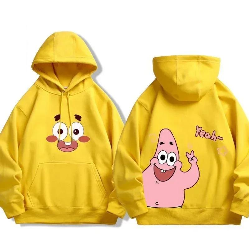 2025 MINISO Animation Spongebob Squarepants Sweatshirt Cartoon Polyester Hoodies for Autumn and Winter Thin or Fleeced Long-Sleeved Hooded