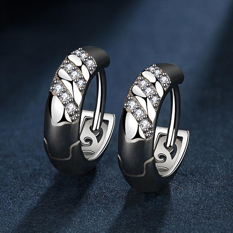 Серьги из стерлингового серебра 925 пробы для женщин Оригинальные серьги-шармы с двойными кольцами Паве CZ Изысканные помолвочные юбилейные украшения в подарок 5355