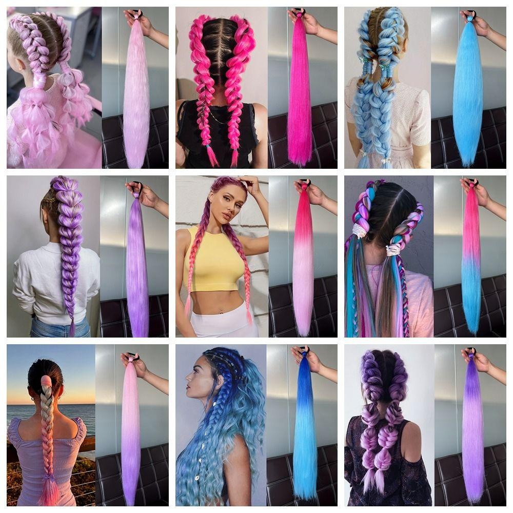 2Pcs DlY Hairstyles Cosplay Wigs For KPop Demon Hunters Head-dress Ponytail Wig Bubble Ponytail