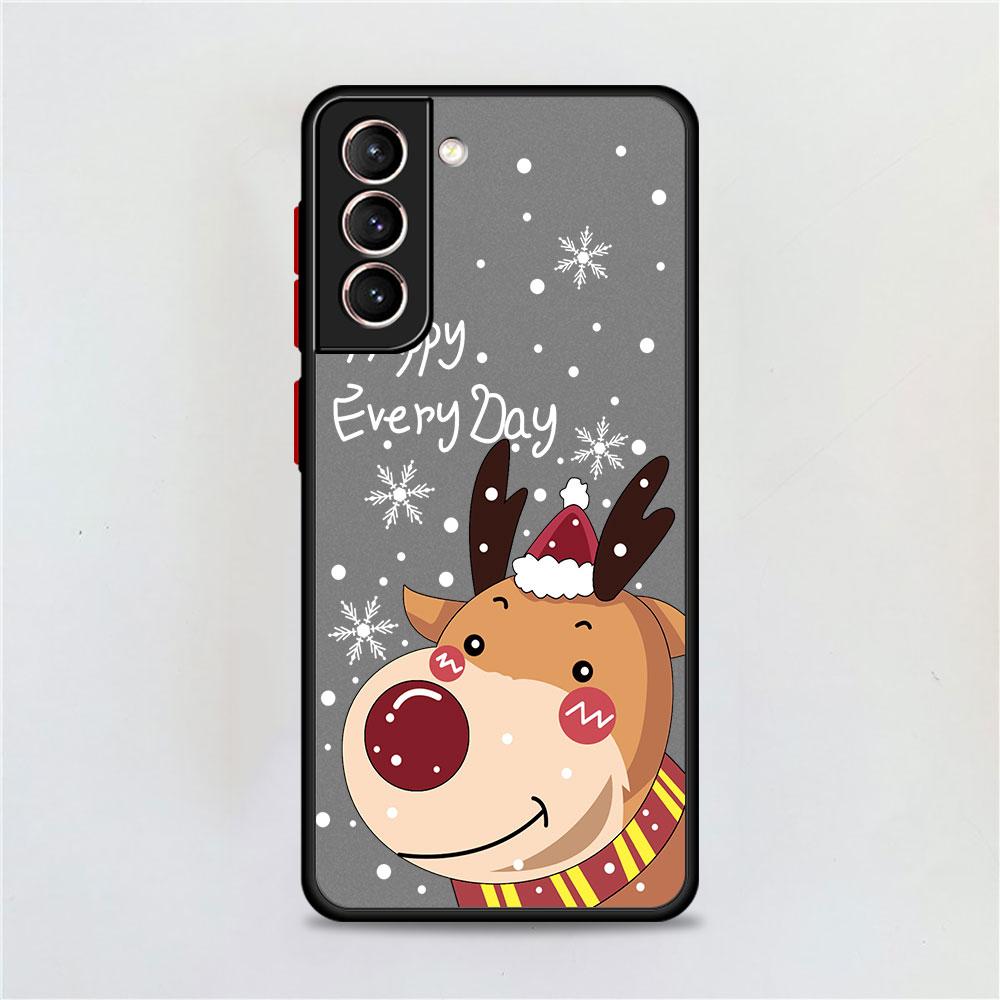 Снежный Рождественский Матовый Чехол Для Samsung Galaxy S22 S20 S21 FE S10 S9 Plus S8 Capa Note 20 Ultra 10 Lite Phone Fundas