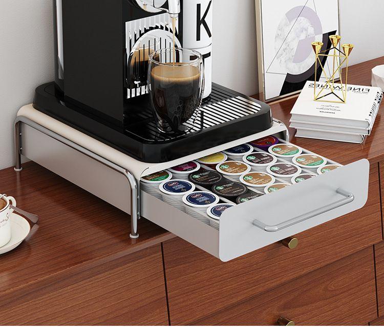 Coffee Capsule Storage Rack Water Bar Coffee Machine Base Drawer Large Capacity Ins Wind Desktop Tea Bags Sorting