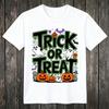 2025 New Vintage Trick Or Treat Halloween Tee Spooky Fun Top For Unisex Unisex Retro Pumpkin Ghost Print 100 Cotton Tshirt