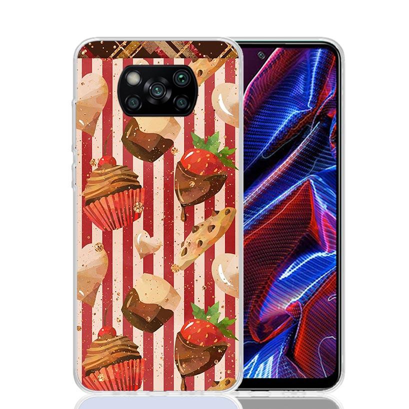 Macaron Ice Cream Cake Doughnut Case Phone Cover for Xiaomi Redmi Note 10 9 9S 8 8T 7 5 Pro Mi 12T 11T 10T 9T 12 11 Lite A3 A2 T