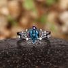 Александритовый Черный Лист Обручальное Кольцо Синий Циркон Парное Кольцо Высококачественное Кольцо