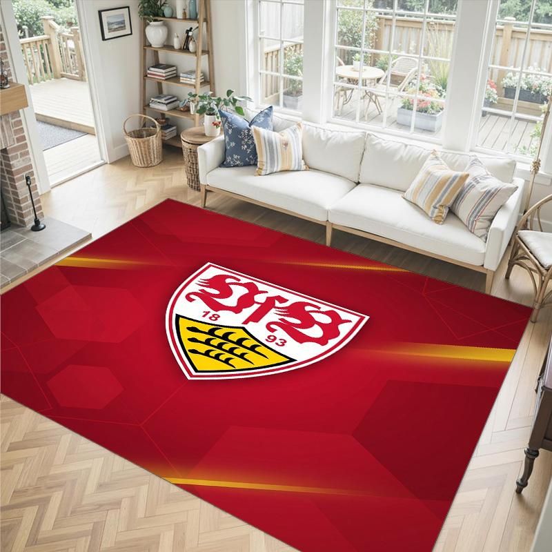 VfB Stuttgart Design Crystal Velvet Carpet Cozy Non?Slip Printed Rug For Bedroom Living Room Entrance