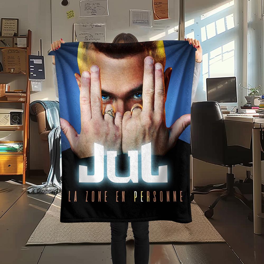 1 шт. Фланелевое одеяло JuL C'est Pas Des Lol Print, Высококачественное, Для всех сезонов, Декор для дома, Тепло и комфорт, Идеально для рождественских подарков