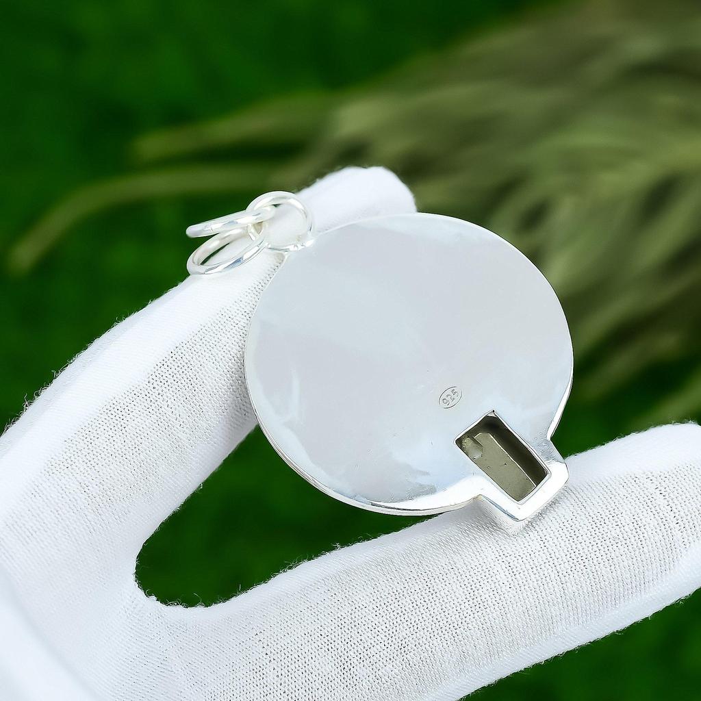 Сделка ко Дню памяти Подвеска ручной работы из стерлингового серебра с сияющим пиритом