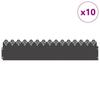 Lawn Edging 10 Pcs. 103 X 0.05 X 22 Cm Steel Black