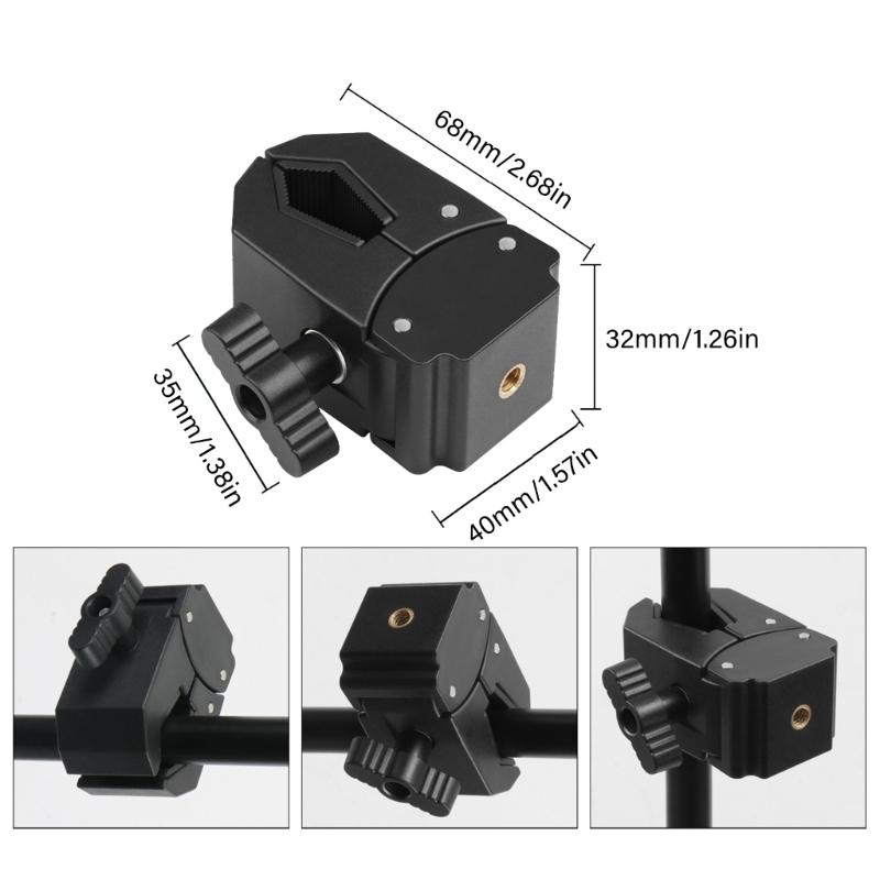 Мотоциклетное крепление для телефона с зажимом и отверстиями с резьбой 3/8" для камеры, тренажеров, аксессуаров для прямой трансляции